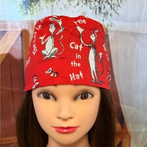 Red Cat in the Hat Scrub Cap